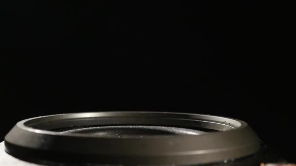 Αφηρημένα φόντο του Subwoofer που κινείται γρήγορα με Glitter - Πλάνα, βίντεο