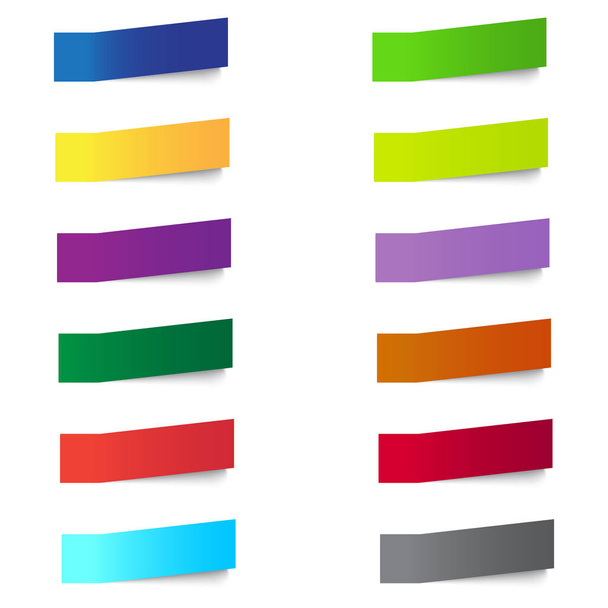 Набор цветных бумажных наклеек на память. Вектор
. - Вектор,изображение