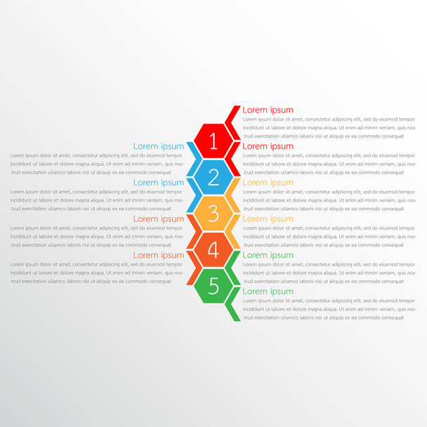 Vektor-Infografik-Vorlagen für detaillierte Berichte. Alle 5 Themen. - Vektor, Bild