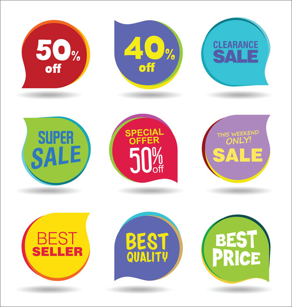 Super Sale discount labels tags and stickers collection - Vektori, kuva