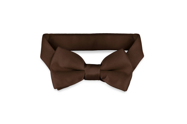laço marrom elegante gravata isolada no fundo branco
 - Foto, Imagem