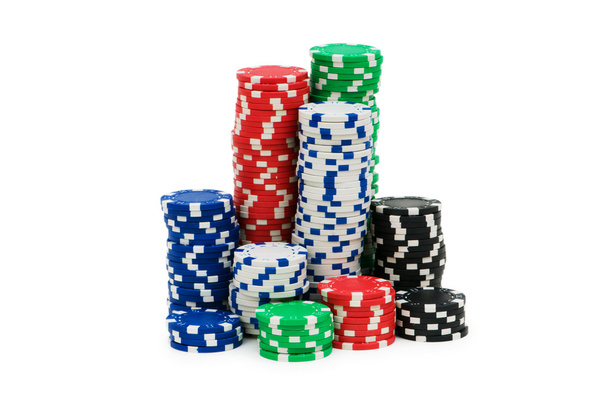 Casino-Chips isoliert auf der weißen - Foto, Bild