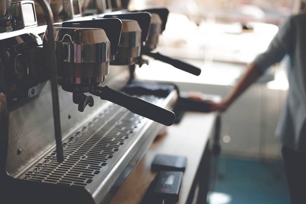 Coffee machine, morning, cafe - Фото, зображення