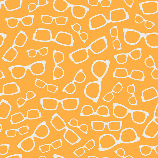 黄色白いメガネ シームレス パターン ベクトル - ベクター画像