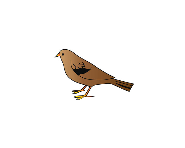 Símbolo geométrico abstracto del gorrión marrón. Silueta de pequeño pájaro paseriforme
. - Vector, imagen