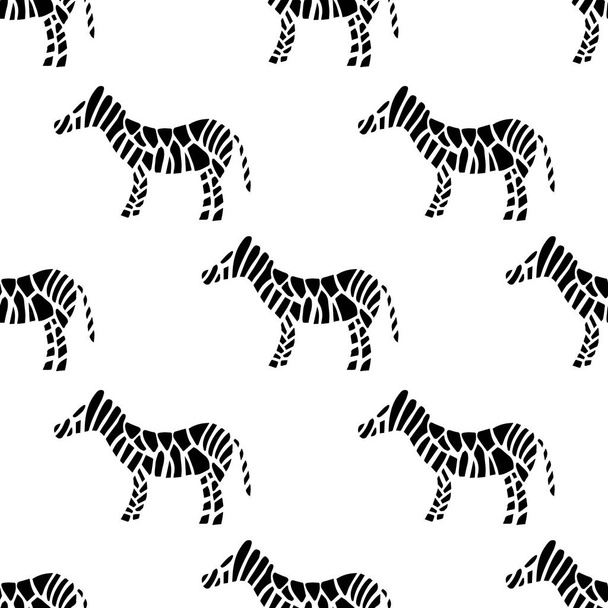 Zebra gestreepte naadloze oppervlaktepatroon. Vectorillustratie - Vector, afbeelding