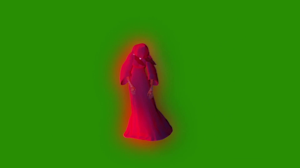 Ghost Phantom Entity Witch Flies Halloween Green Screen 3D Rendering Animation - Video, Çekim