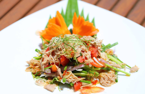 Thai Spicy minced meat salad or ground pork salad - Photo, Image