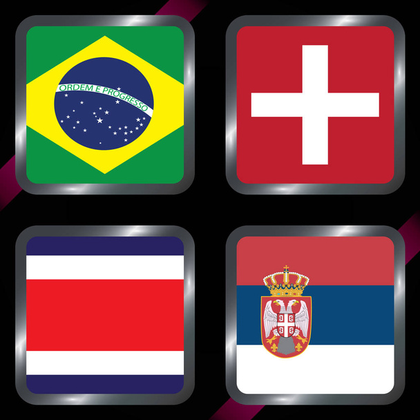 Football. Championship. Vector flags. Russia. Group E - Vector, afbeelding