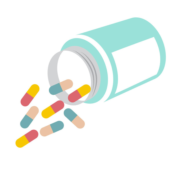 deux sortes de pilules colorées renverser de bouteille renversée. illustration de format vectoriel
. - Vecteur, image