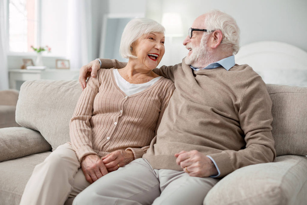 Joyful elderly couple being in a great mood - Фото, изображение
