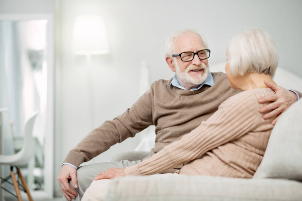 Pleasant aged man spending time with his wife - Photo, image