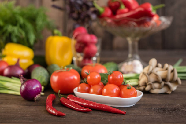 Fresh healthy organic vegetables. Food background - Photo, Image