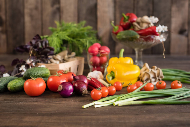 Fresh healthy organic vegetables. Food background - Foto, Imagen
