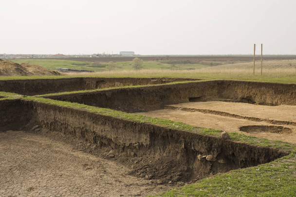 Excavation of Scythian graves. Settlement of primitive people. - Photo, Image