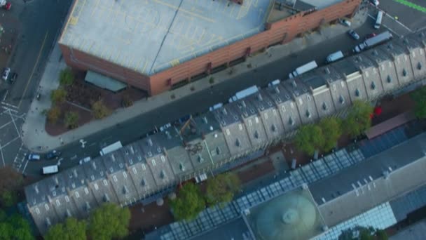 Aerial overhead city view of Metropolitan buildings in downtown Boston business district Massachusetts USA - Кадри, відео