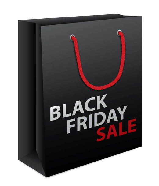 Bolsa de papel para compras Black Friday edición de descuento
 - Vector, Imagen