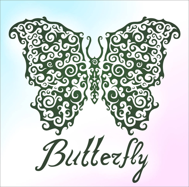 Όμορφο σχέδιο με πεταλούδα - Διάνυσμα, εικόνα