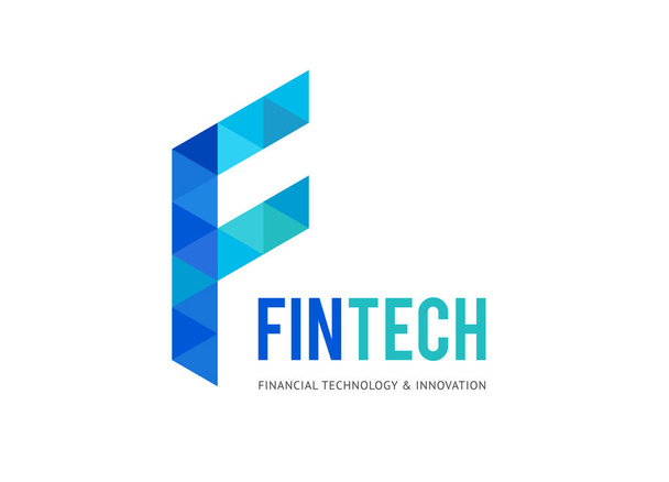Modern logo concept design voor fintech en digitale financieringstechnologieën - Vector, afbeelding