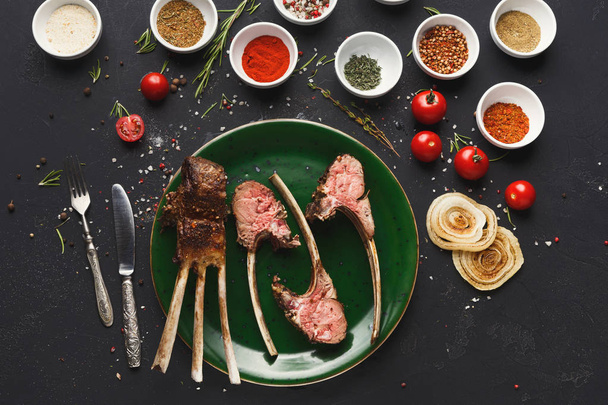 Rack of Lamb with spices assortment - Photo, Image