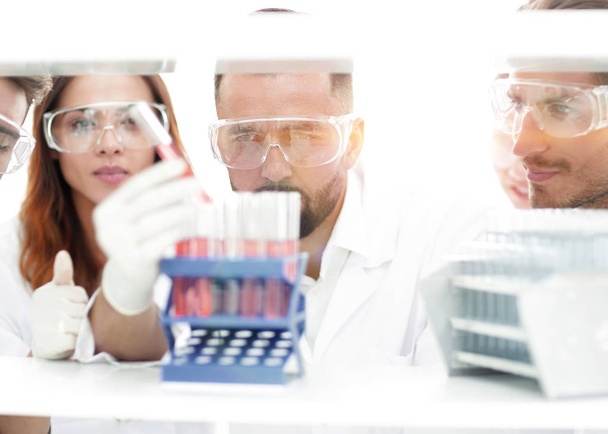 closeup of a group of scientists and pharmacists in the laboratory. - Photo, Image