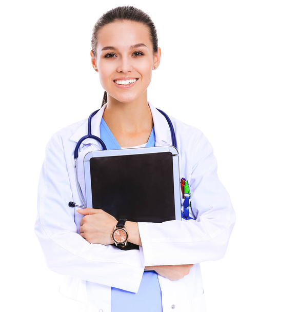 Beautiful young female with tablet computer. Woman doctors - Foto, Imagen