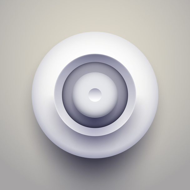 White circle button. Vector illustration.  - Vector, Image