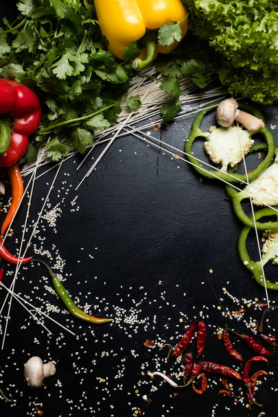 organic vegetable background food ingredients - Photo, Image