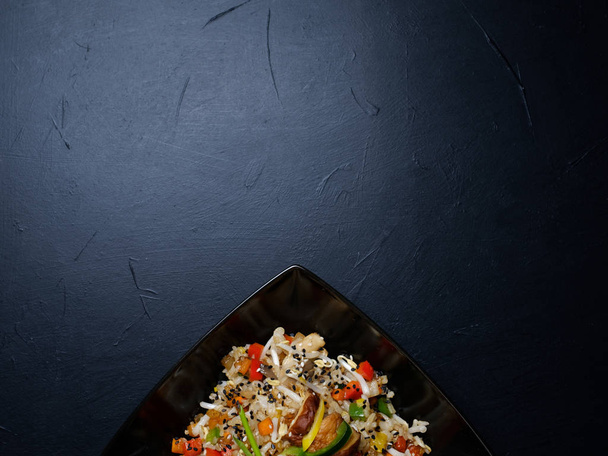 oriental cuisine food veggie salad background - Foto, Imagen