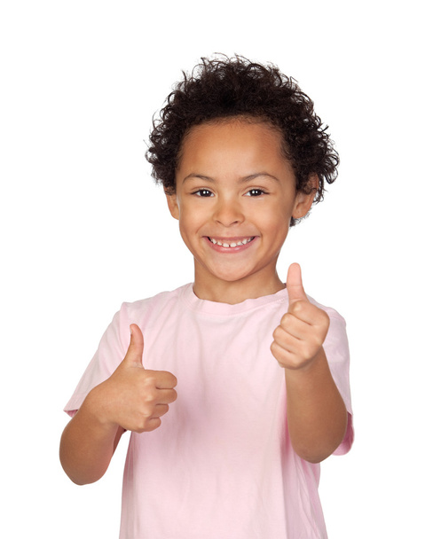 Happy latin child saying Ok - Foto, Imagen