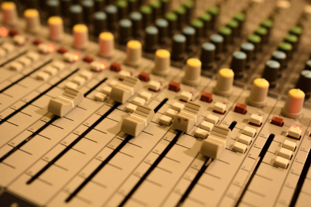 Close-up of sound mixer - Foto, Imagem
