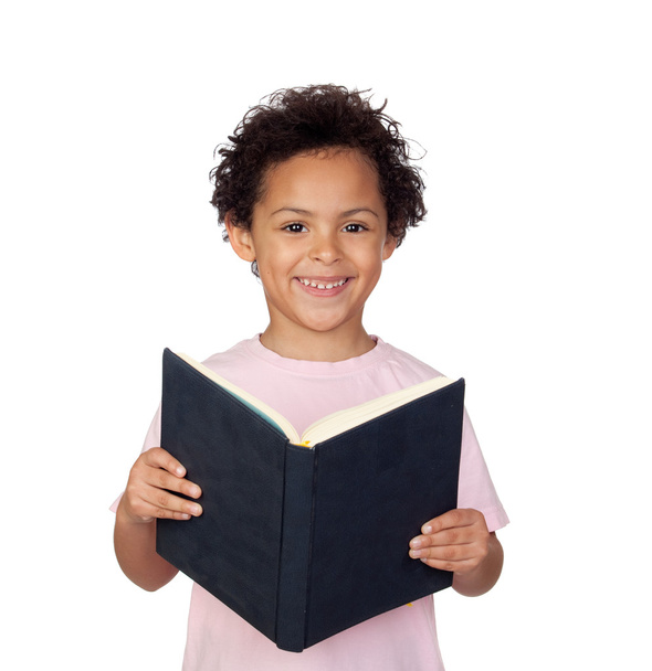 Heureux enfant latin avec une lecture de livre
 - Photo, image