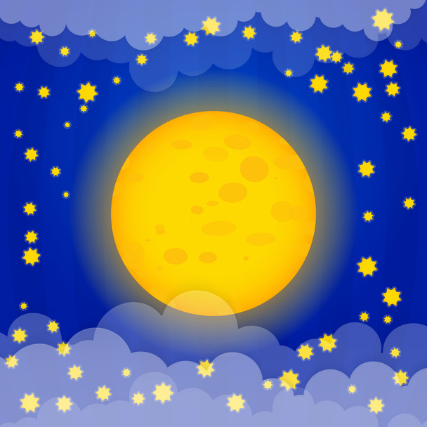 Moon with stars vector illustration - Vector, Image
