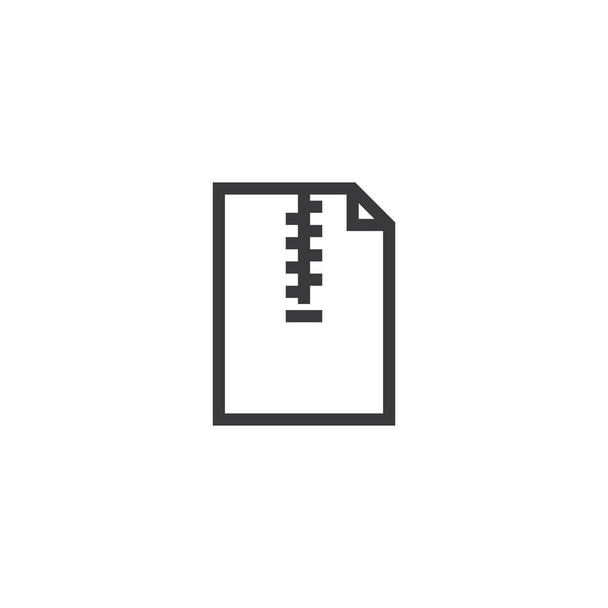 Zip Documento ícone esboço de papel. ícone de papel de nota isolado em estilo de linha fina para design gráfico e web. Símbolo plano simples Pixel vetor perfeito Ilustração
. - Vetor, Imagem