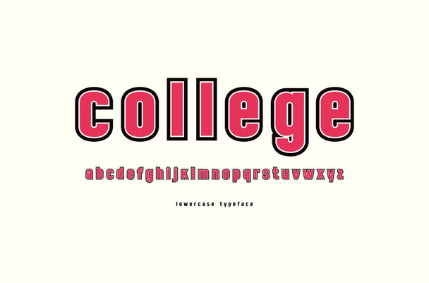dekorative Kleinbuchstaben ohne Serifenschrift mit Kontur - Vektor, Bild