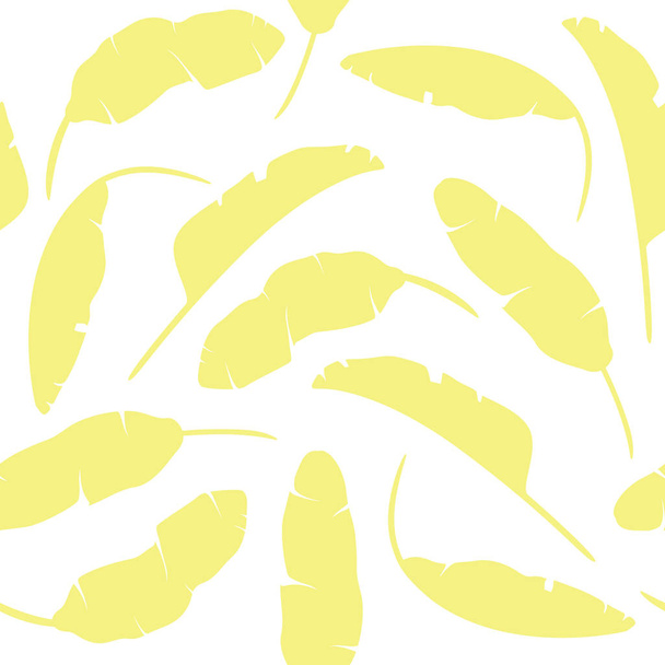 Ilustracja wektorowa zestaw tropikalny liści. Na białym tle na białym tle liści bananowych - Wektor, obraz