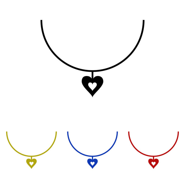 Srdce přívěsek glyf ikona - Vektor, obrázek