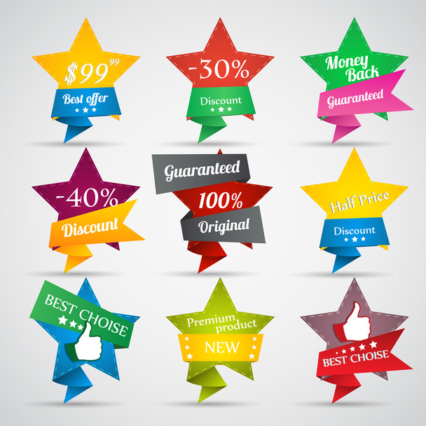 Collection of sale stars - Vector, Image