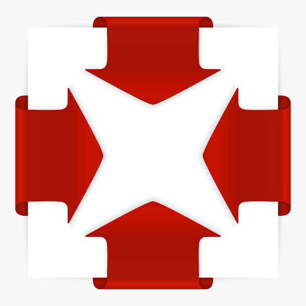 Caja con flechas rojas
 - Vector, imagen