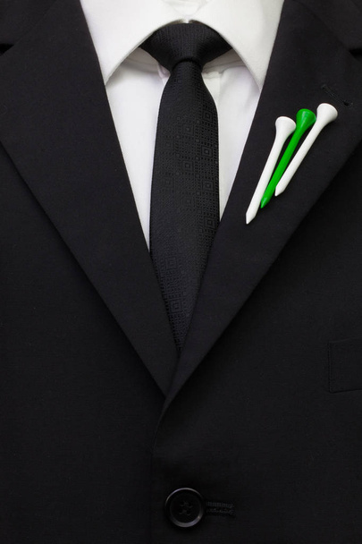 The detail of wedding suit with golf design. - Φωτογραφία, εικόνα
