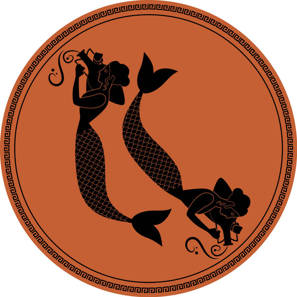 Zodiac in the style of Ancient Greece. Pisces.  - Vector, Image