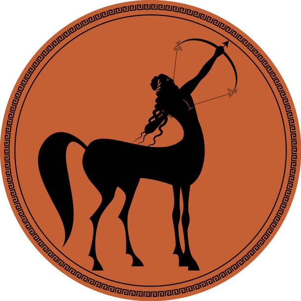 Zodiac in the style of Ancient Greece. Sagittarius.  - Vector, Image