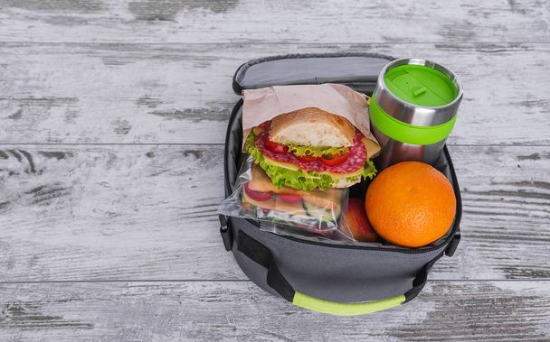 Sandwich in a lunchbox. - Фото, зображення