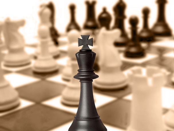Pièce d'échecs roi noir
 - Photo, image