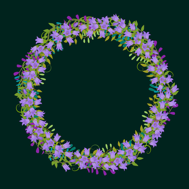Exquisite wreath with detailed flowers, leaves, petals.Vector illustration. - Vector, Image