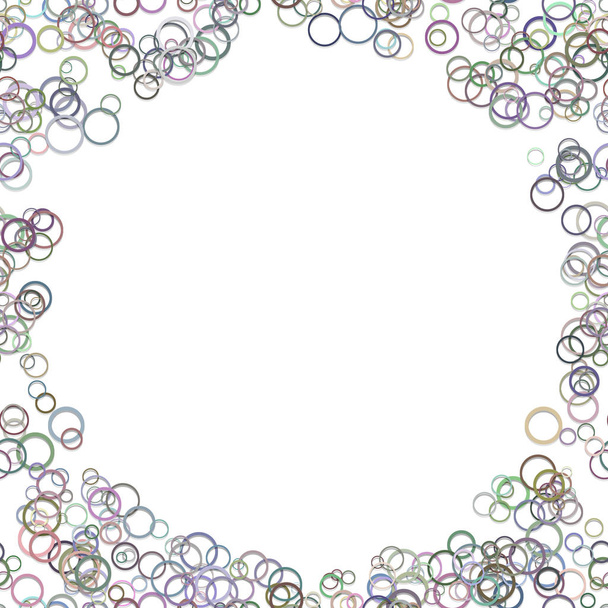 Cor abstrato círculo aleatório fundo - design gráfico vetorial moderno de anéis no fundo branco
 - Vetor, Imagem