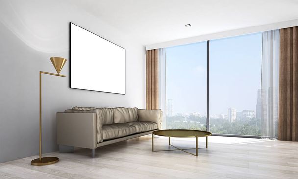 A sala de estar de luxo design de interiores e parede branca textura fundo
  - Foto, Imagem