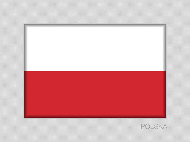 Флаг Польши. Национальный энсин Аспект Соотношение 2 к 3 на сером. Wri
 - Вектор,изображение
