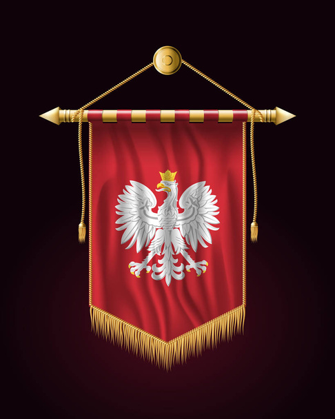 Αετός με μια κορώνα. Το εθνικό έμβλημα της Πολωνίας. Εορταστική Βέρτη - Διάνυσμα, εικόνα