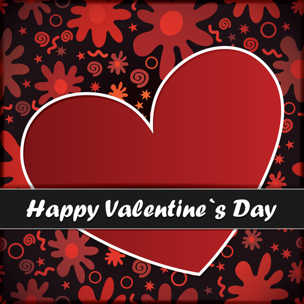 Valentines day card with heart - Vector, Imagen